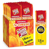 Slim Jim Beef 'N Cheese Smoked Meat Sticks, Original Flavor, 7g Protein Per Serving, 1.15 oz. (14 Count)