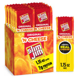 Slim Jim Beef 'N Cheese Smoked Meat Sticks, Original Flavor, 7g Protein Per Serving, 1.15 oz. (14 Count)