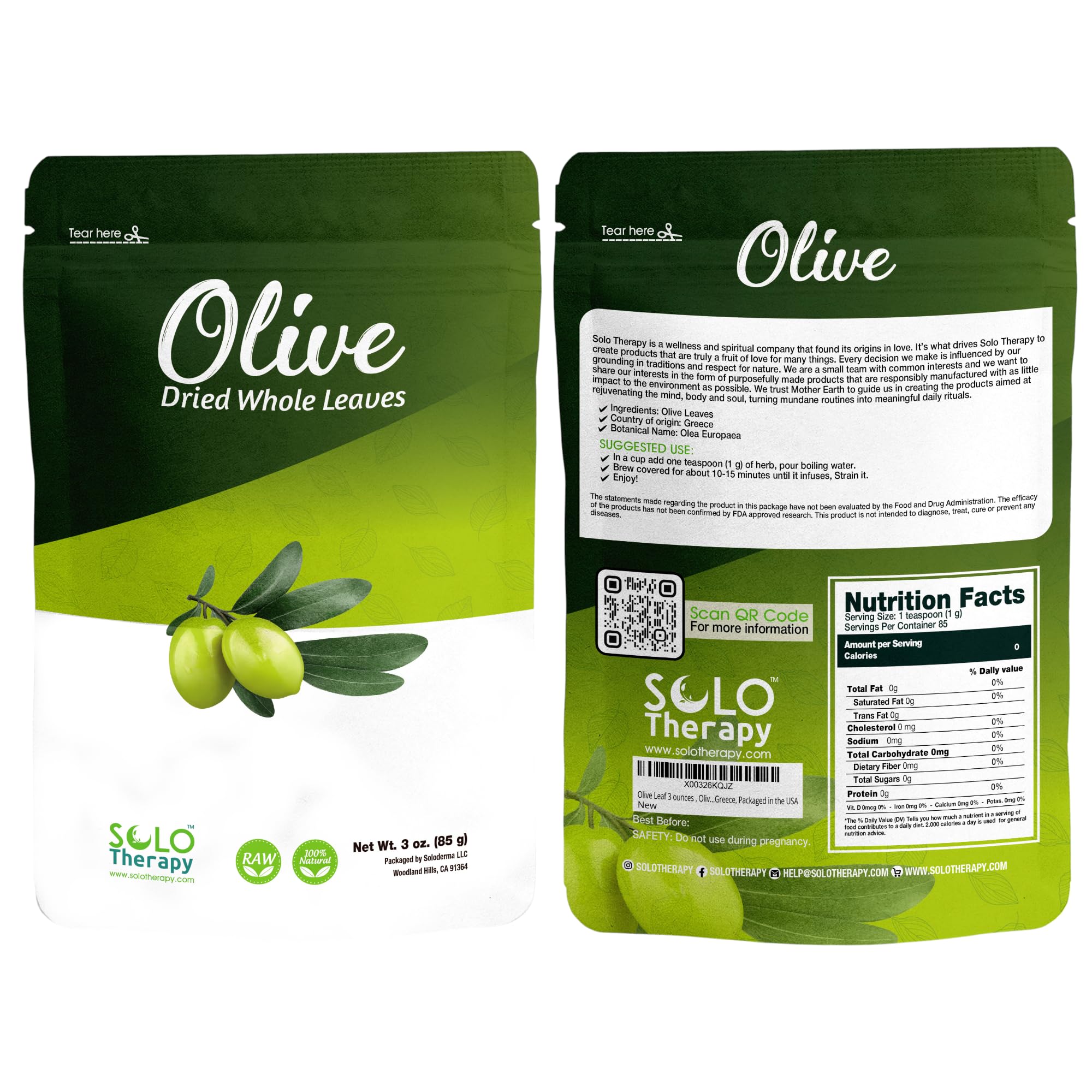 Olive Leaf 3 ounces , Olive Leaf Tea , Olive Dried Whole Leaves, Hojas De Olivo Natural Seco , Te De Olivo , Olea Europaea , Olive Leaf Greek Tea
