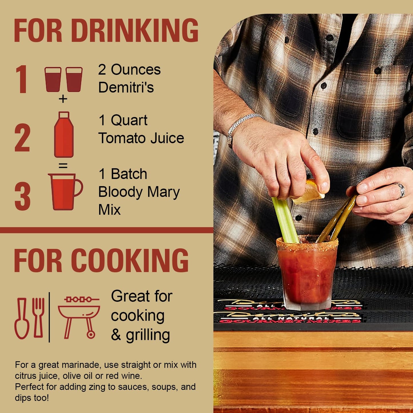 Demitri's Bloody Mary Seasoning Classic Recipe Mix & Chilies and Peppers Bundle, Concentrated Drink Mixers, Perfect for Home Brunch Parties