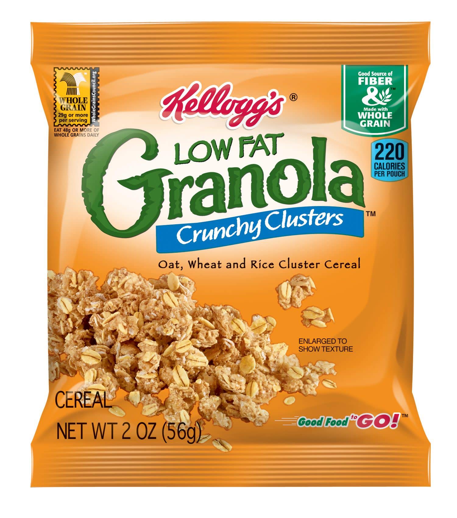 Kellogg's Low Fat Granola Crunchy Clusters, 2 Ounce (Pack of 48)