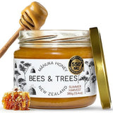 Bees & Trees Manuka Honey 550+ MGO - Raw, Pure New Zealand Monofloral Honey - Unpasteurized & Minimally Filtered - Ideal for Tea, Coffee, Dressings