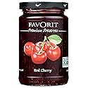 Favorit Red Cherry Preserve - Premium Fruit Preserve with Sweet & Tart Flavor | Perfect for Breakfast & Baking | 12.3 oz Jar