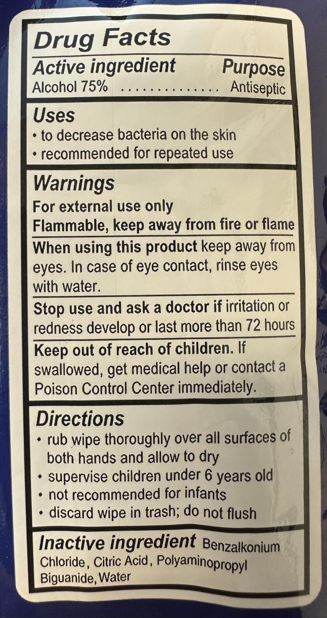 Define Health Antiseptic Hand Sanitizing Wipes 75% Alcohol 150 Count (3 Packs of 50 Wipes)