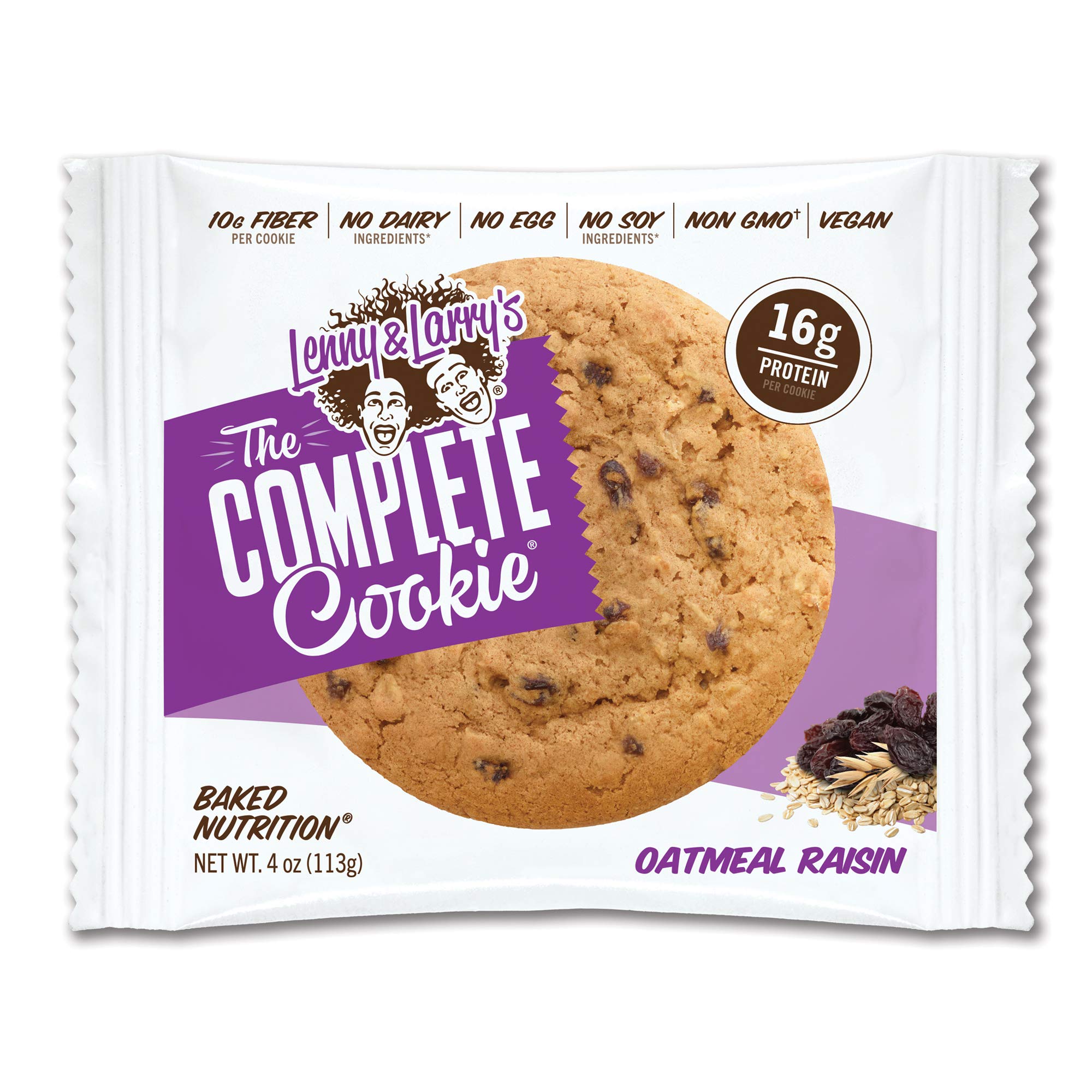 Lenny and Larry's The Complete Cookie, Soft Baked Oatmeal Raisin, 4 Ounce Cookies (Pack of 4)