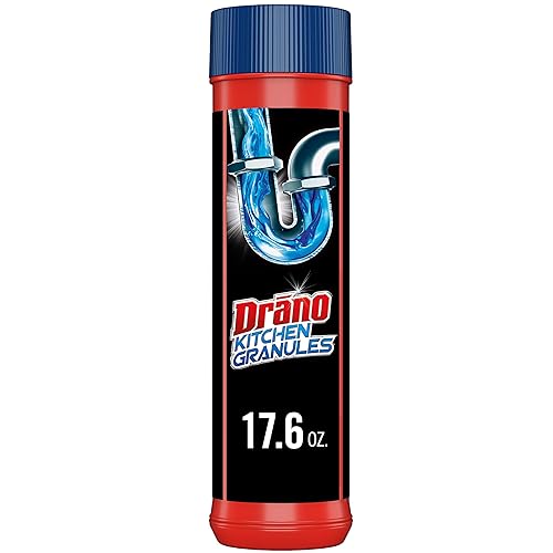 Drano Kitchen Granules Drain Clog Remover and Cleaner, Unclogs blockage from Grease or Cooking Oil, 17.6 oz