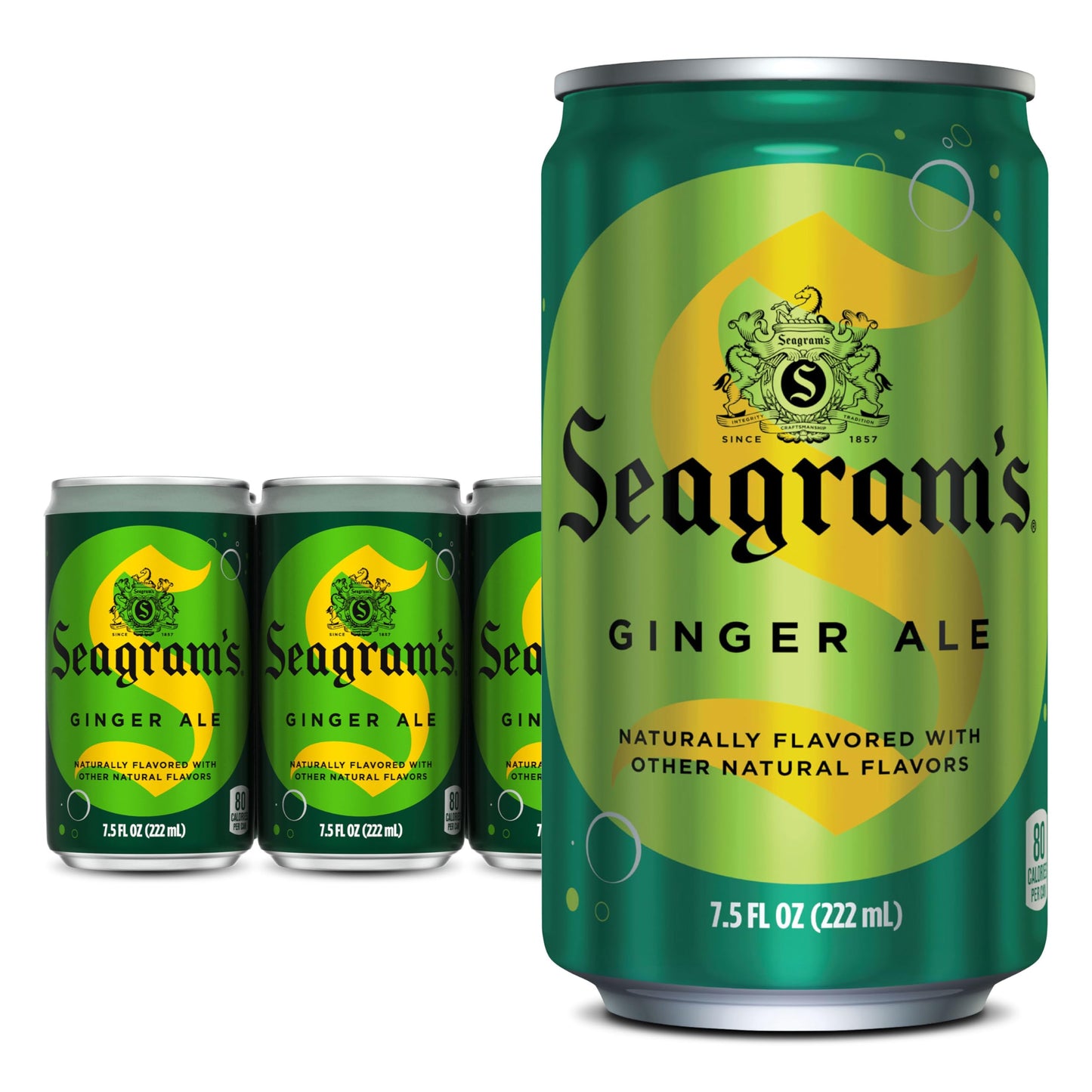 Seagram's Ginger Ale, 7.5 fl oz, 6 Count