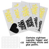 18pcs Black Gold Glitter Dessert Cupcake Pick for Straight Outta 1948 Cheer to 78 Years Old Theme Decor Supplies Happy 78th Birthday Party Decoration
