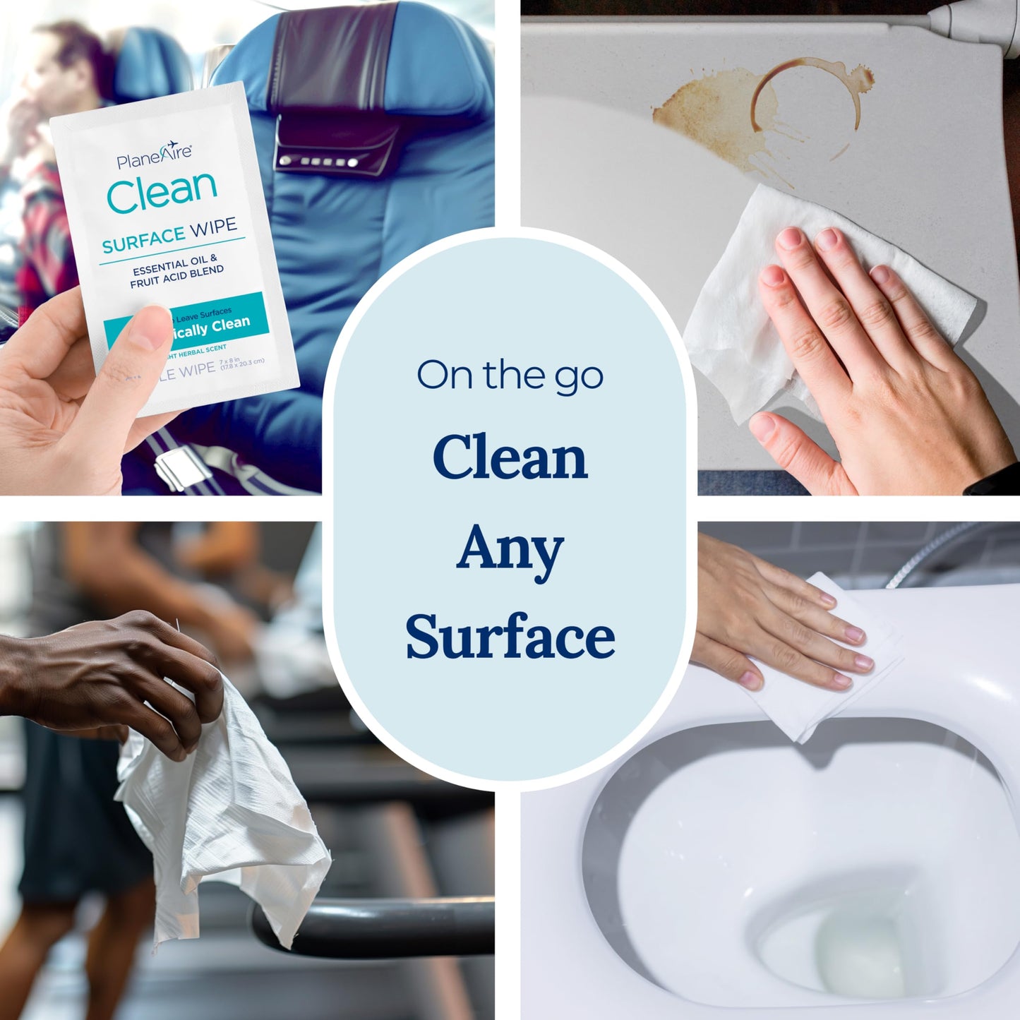 Clean Wipes | Surface Cleaning Wipes | Individually Wrapped Travel Wipes | All Purpose Cleaning Wipes | Airplane Travel Essentials | Travel Cleaning