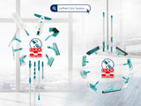 Leifheit Click System Handle, Mop Handle Adjustable and Extendable Between 145-400 cm, Telescopic Pole to Extend Reach of Squeegee, Duster or Mop Head