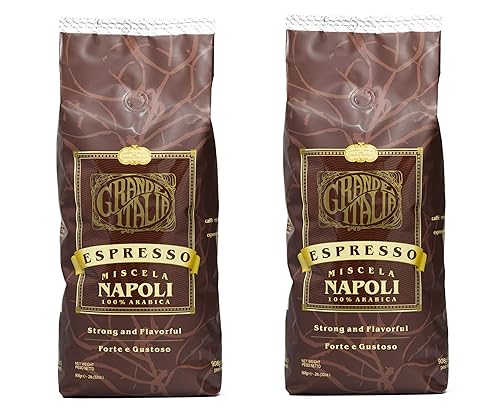 Grande Italia Espresso; Small Batch Artisan Roasted Miscela Napoli, 2 Lbs. (Pack of 2)