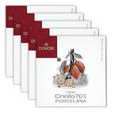 Domori Porcelana 70% Dark Chocolate 5 Pack - Italian Chocolate - Bean-to-Bar, Direct Sourced - Gluten-Free, Vegan - Bundle