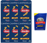 Barilla Campanelle Pasta | Non-GMO Pasta Made with Durum Wheat Semolina, 16 oz (Pack of 6) & Market Basket Rotelle Pasta Italian-Style, 12oz