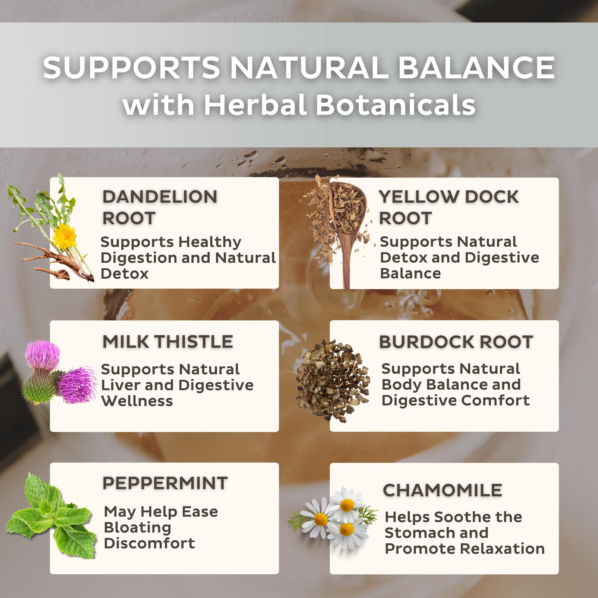 Trust Your Gut Organic Root & Restore Herbal Caffeine-Free Tea, Liver Cleansing Tea Blend with Burdock Root, Chamomile, Dandelion, Licorice for Gut
