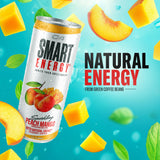 Cellucor C4 Smart Energy Drink ‚ Boost Focus and Energy with Zero Sugar, Natural Energy, and Nootropics - 200mg Caffeine - Peach Mango (12oz Pack