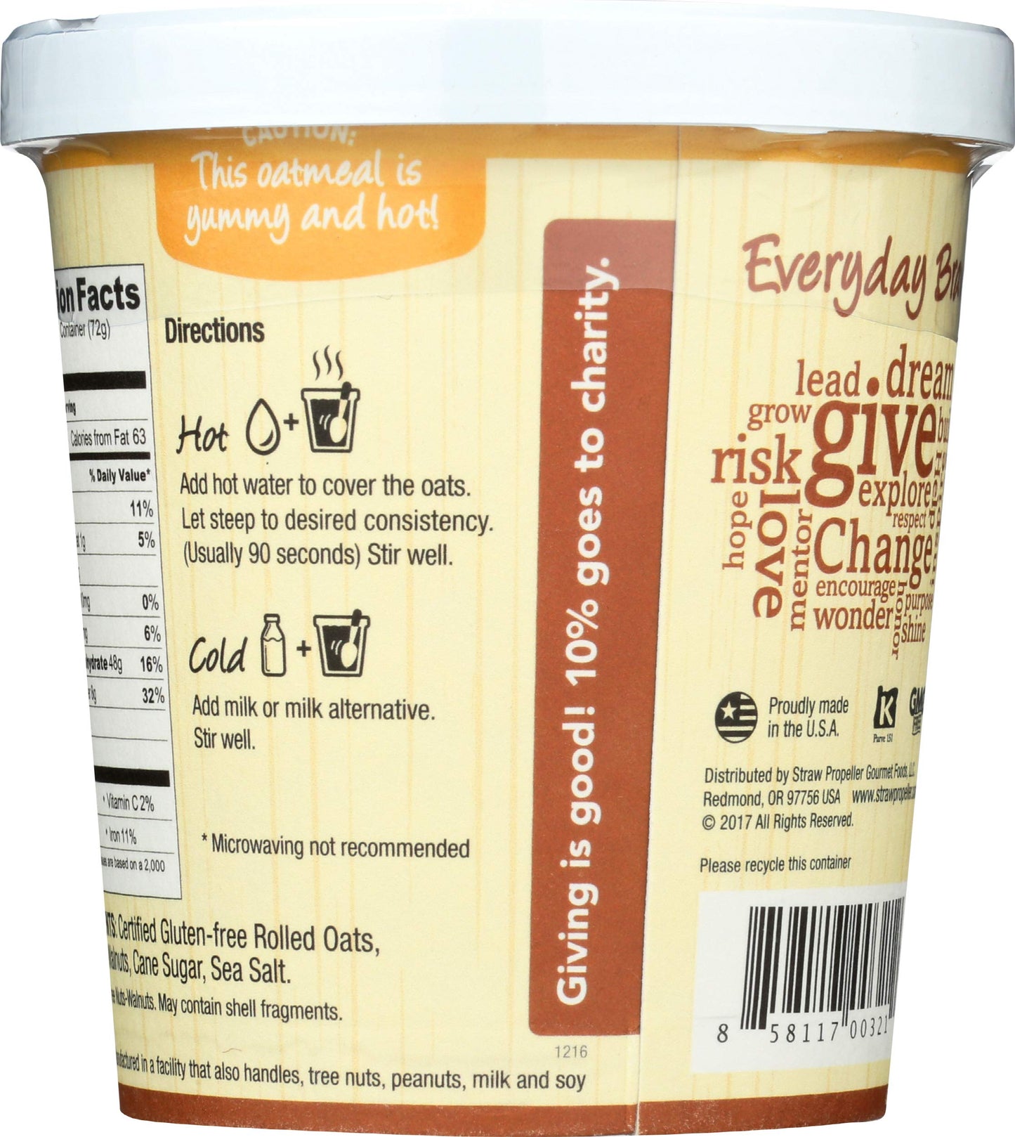 Straw Propeller Oatmeal Banana Bread, 2.5 OZ