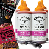 Kinder’s Black Cherry Chipotle BBQ Wing Sauce & Dip 4 Pk (62 oz) Great to Dip Toss Glaze & More + Barbecue Masters & Bottle Opener (6 Items)!