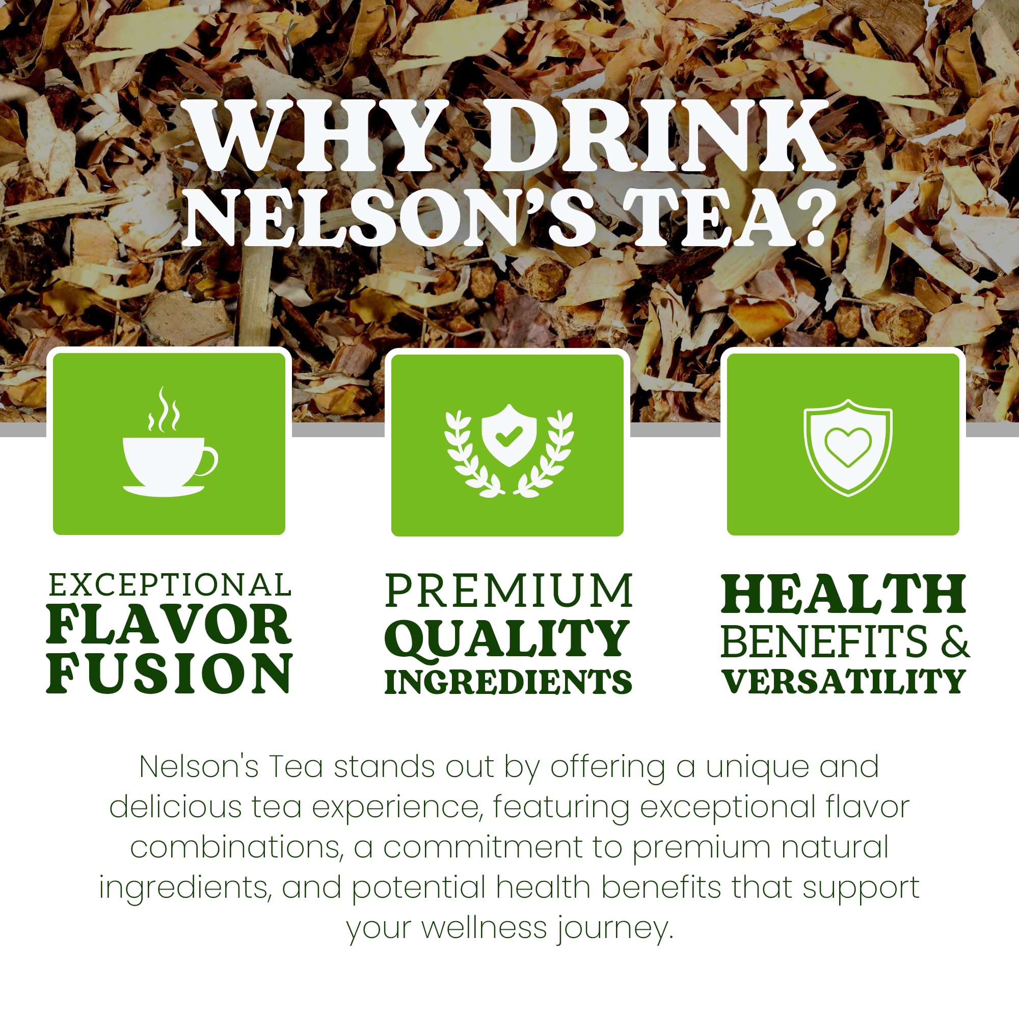 Nelson's Tea Birch Bark - Cut & Sifted Betula Alba Spice Loose Leaf Tea - Wildcrafted Betula Pubescens Spice Blend for Traditional Use, Natural Tea