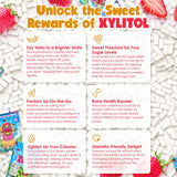 Bubblegum Kids Daisy's Strawberry Field Sugar Free Gum | Strawberry Flavor Sugarless Gum with Xylitol | Low Calorie Candy Alternative for Kids