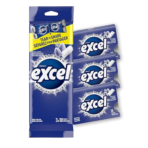Excel Winterfresh, Sugar Free Chewing Gum, Multipack, 3 Packs, 18 Pellets Per Pack, Multi