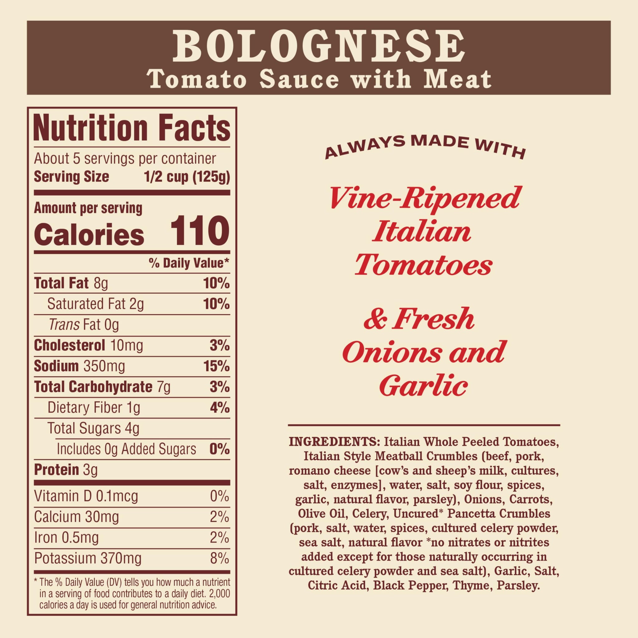 Rao's Homemade Bolognese Sauce 24 oz, Tomato Sauce, All Purpose, Keto Friendly Pasta Sauce, Premium Quality Tomatoes from Italy, Beef, Pork & Pancetta