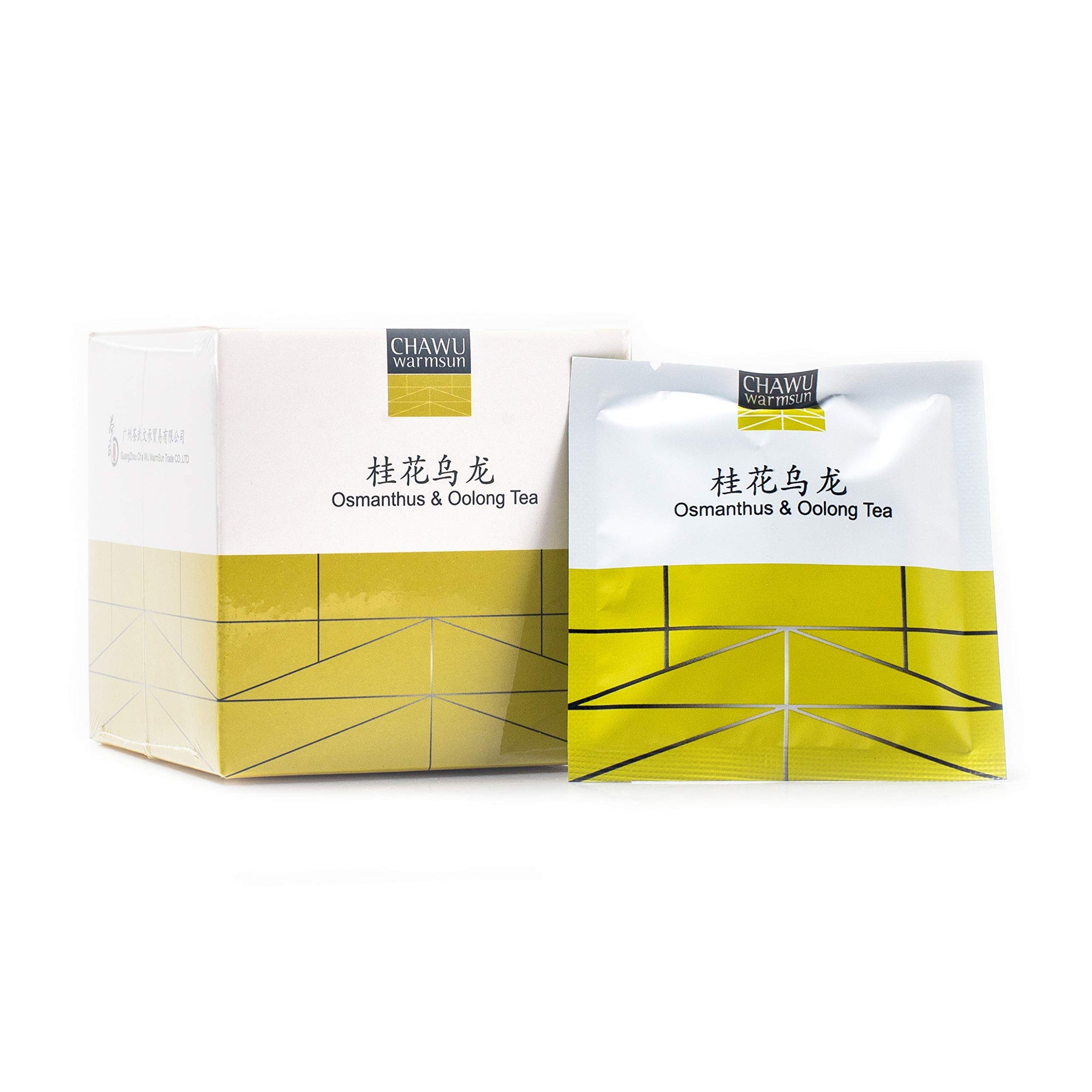 ChaWuWarmSun Osmanthus & Oolong Tea Bags,16 Tea bags,8 Count/Box(Pack of 2),Natural Osmanthus with Light Roasting TieGuanYin Oolong Tea Loose Leaf