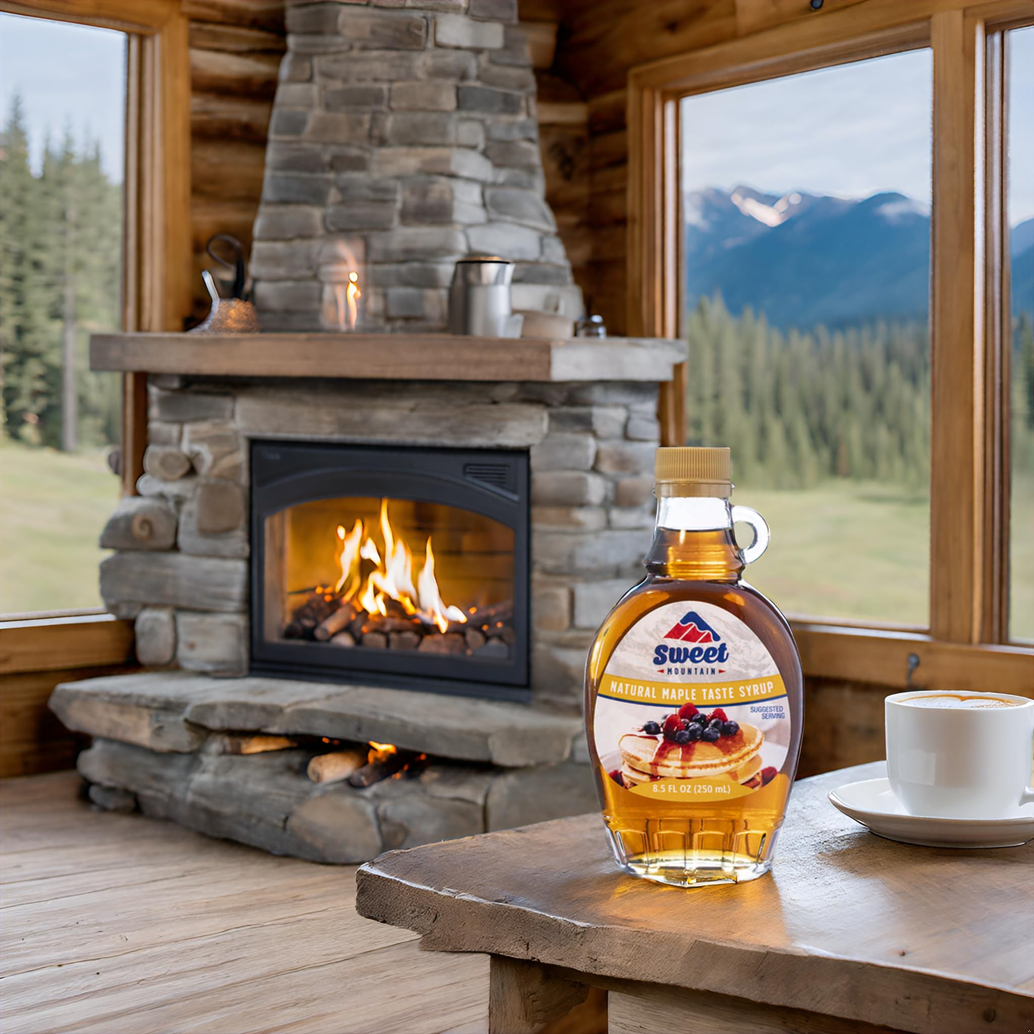 Sweet Mountain - Natural Maple Taste Syrup in Glass Bottle (8.5 FL OZ / 250 ml)