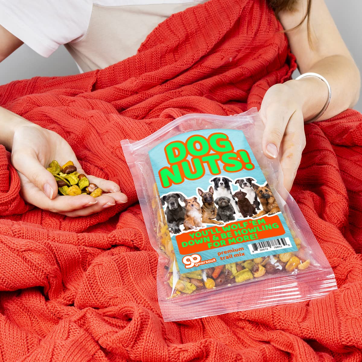 Gears Out Dog Nuts Trail Mix - Funny Snack Mix for Dog Lovers - Weird Stocking Stuffer, Made in The USA