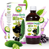 BASIC AYURVEDA Jamun Karela Herbal Mix Juice with Holy Basil | 16.23 Fl Oz (480ml) | Natural Indian Black Berry & Bitter Gourd Juice | Plant-Based