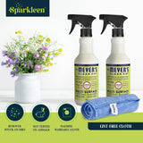 Sparkleen Mrs. Meyers Multi-Surface All Purpose Cleaner Set, Multi-Purpose Cleaner 2 Pack Spray and Cloth Set Bundle for Bathroom, Living Room or