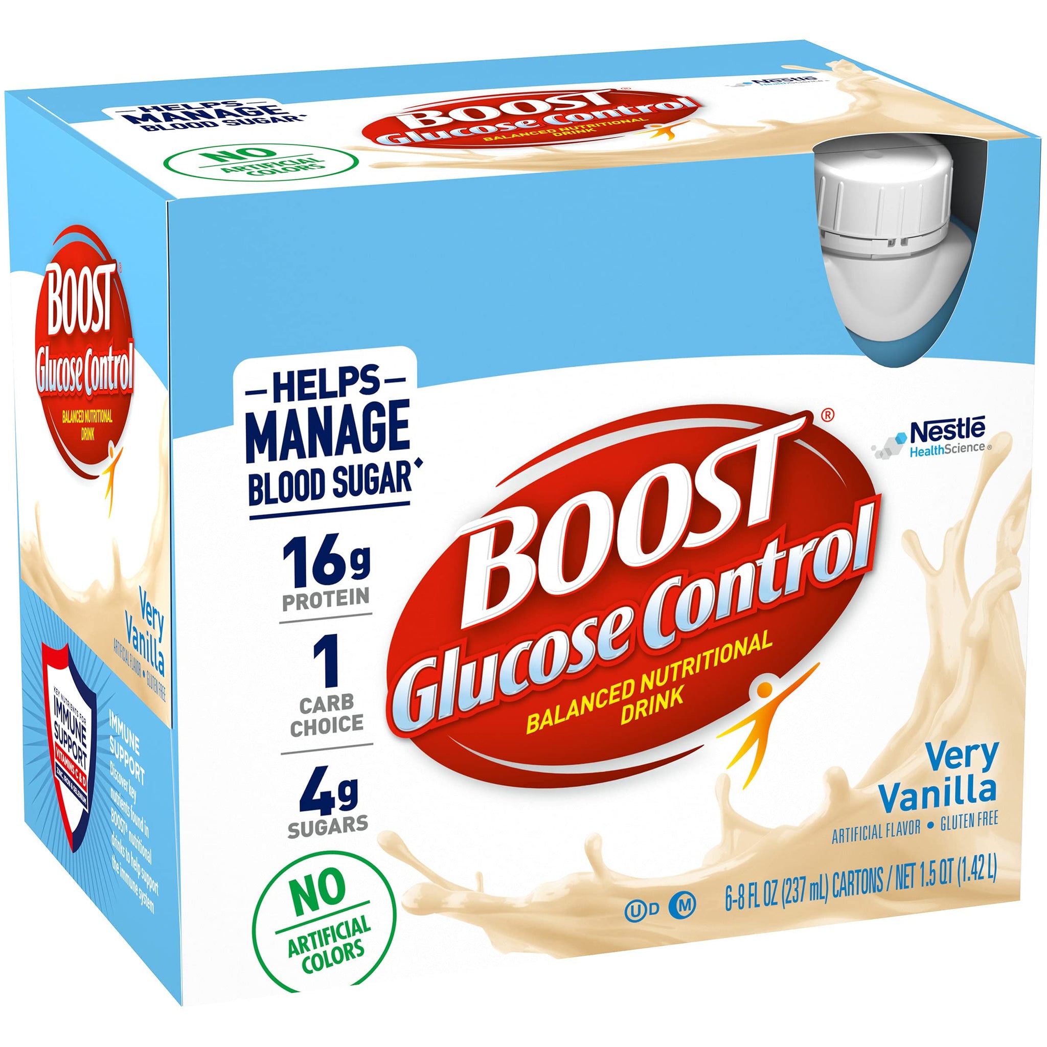 Boost Glucose Control Balanced Nutritional Drink, Vanilla Delight, 8 oz, 6 CT (Pack of 1)