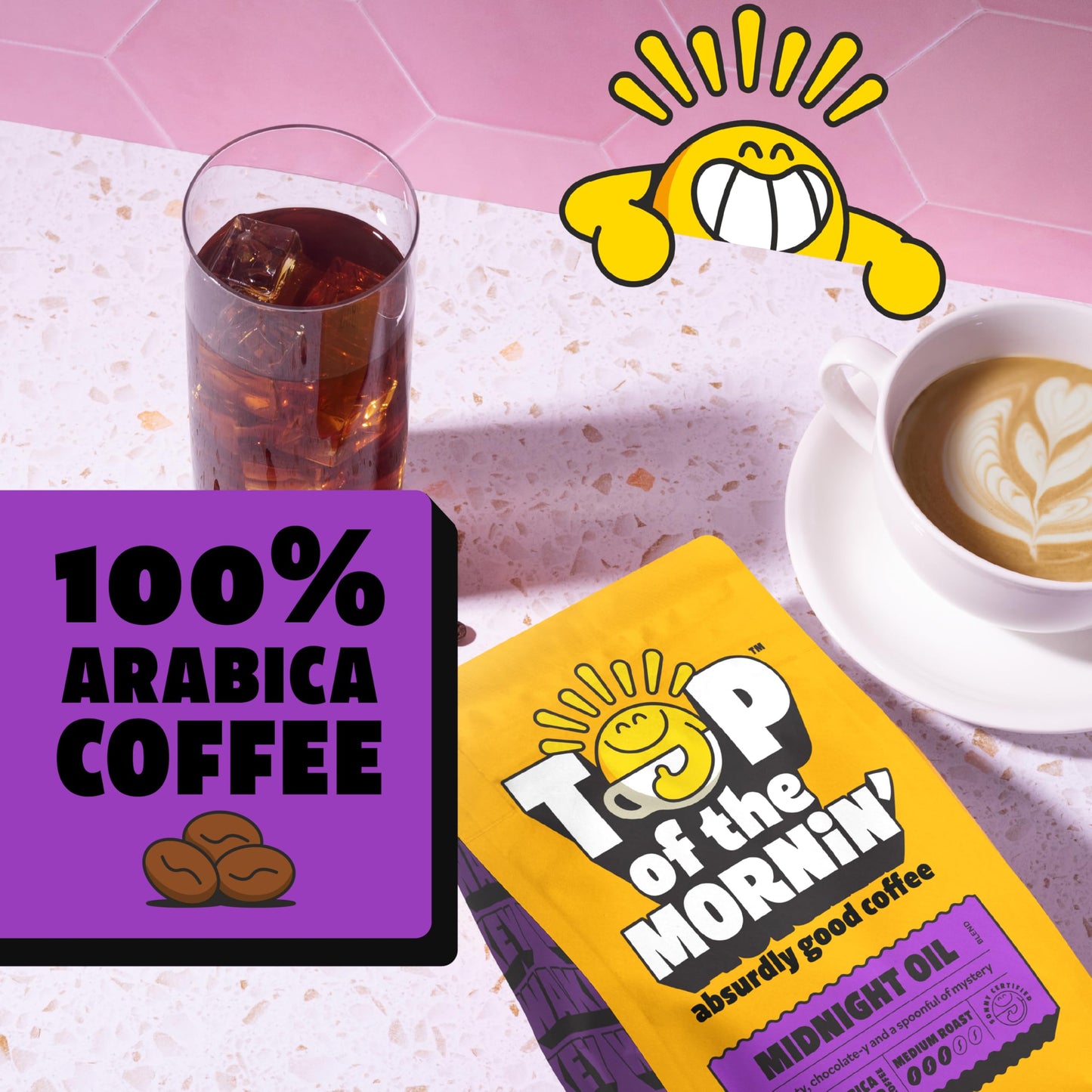 Top of the Mornin’ Midnight Oil Ground Coffee By Jacksepticeye | Dark Roast | Specialty Grade Ethically Sourced | Dark Roast Ground Coffee | Rich