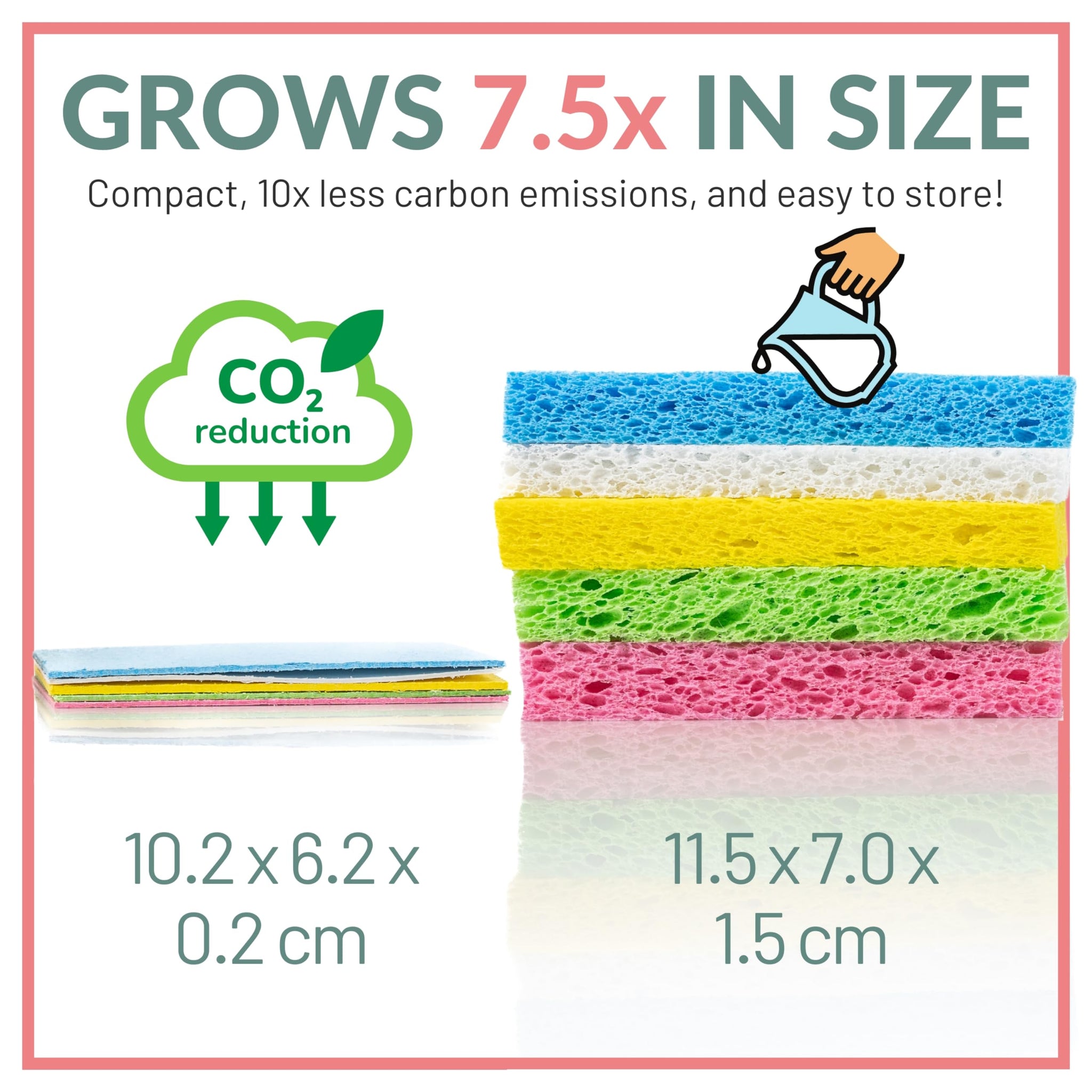 bioGo 30 Pack Compostable Pop-Up Sponges - Expanding, Non-Scratch, Plant-Based Dish - Bulk Color - Pop Up Sponge - Kitchen