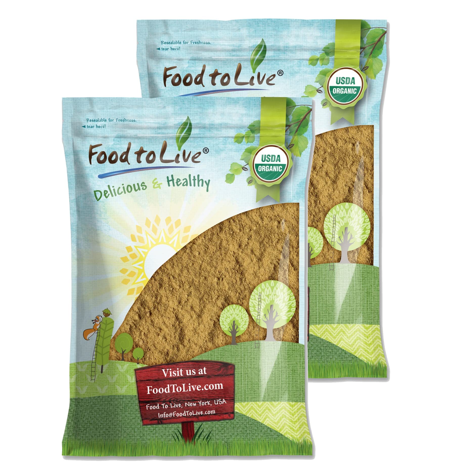 Food to Live - Organic Ginger Root Powder, 16 Pounds Non-GMO, Kosher, Bulk, Raw Ground Ginger Root, Flour, Sirtfood