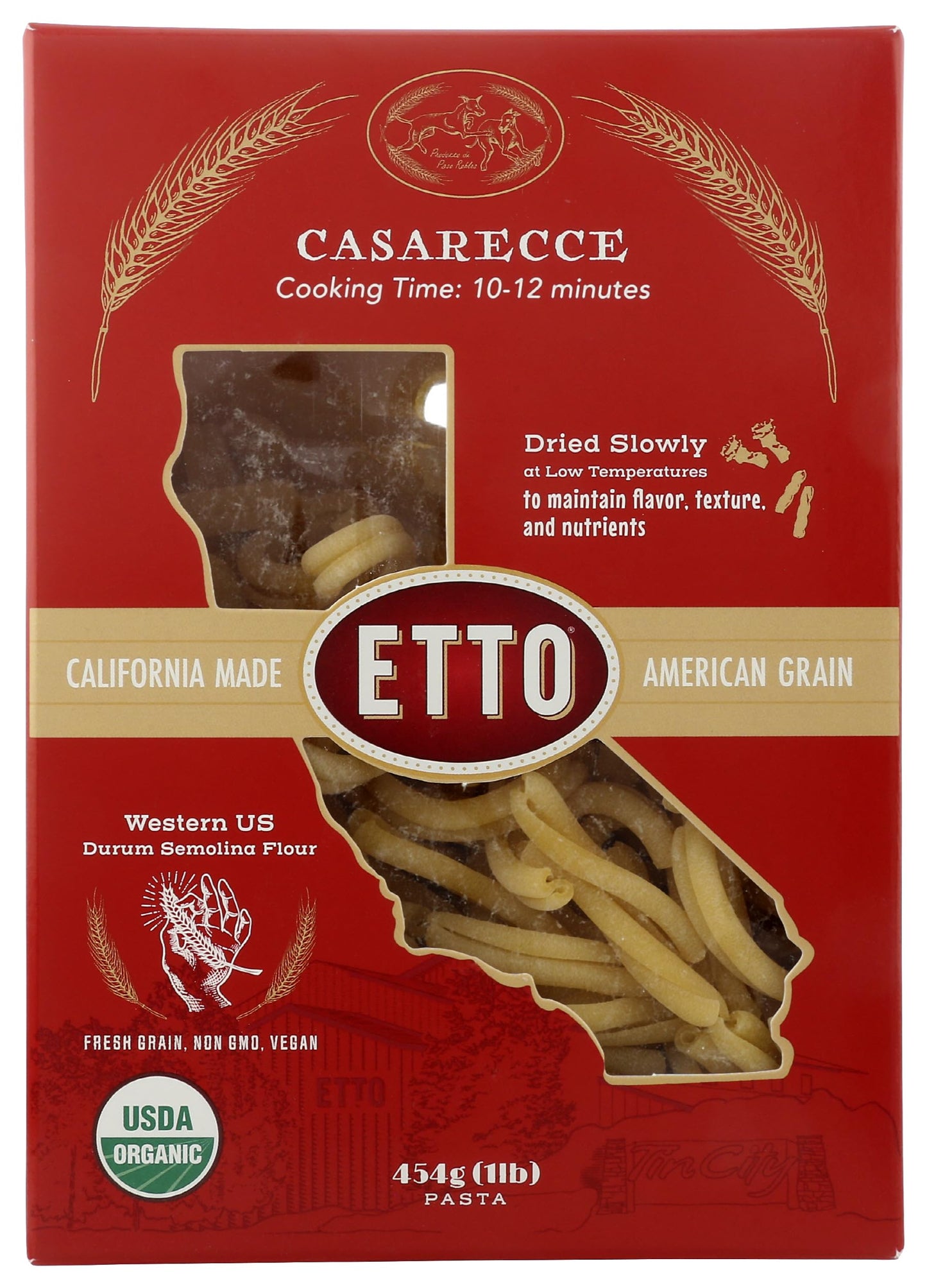 Etto, Pasta Casarecce Organic, 16 Ounce