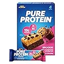 Pure Protein Bars, High Protein, Nutritious Snacks to Support Energy, Low Sugar, Gluten Free, Brookie, 1.76oz, Pack of 4