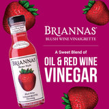 BRIANNAS - Home Style Blush Wine Vinaigrette Dressing - Fine Salad Dressing made with Premium Ingredients - Gluten Free, Kosher, & Vegan - 12 oz