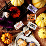 Limarqabel 120 Pcs Happy Halloween Candy Wrappers 1.4x2.6 Inch Candy Bar Wrapper Ghost Halloween Party Favors Mini Chocolate Candy Bar Wrappers Candy