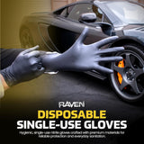 SAS 10 Pack 66519 Raven 7 mil Black Nitrile Disposable Gloves - X-Large (100 Gloves per Box)
