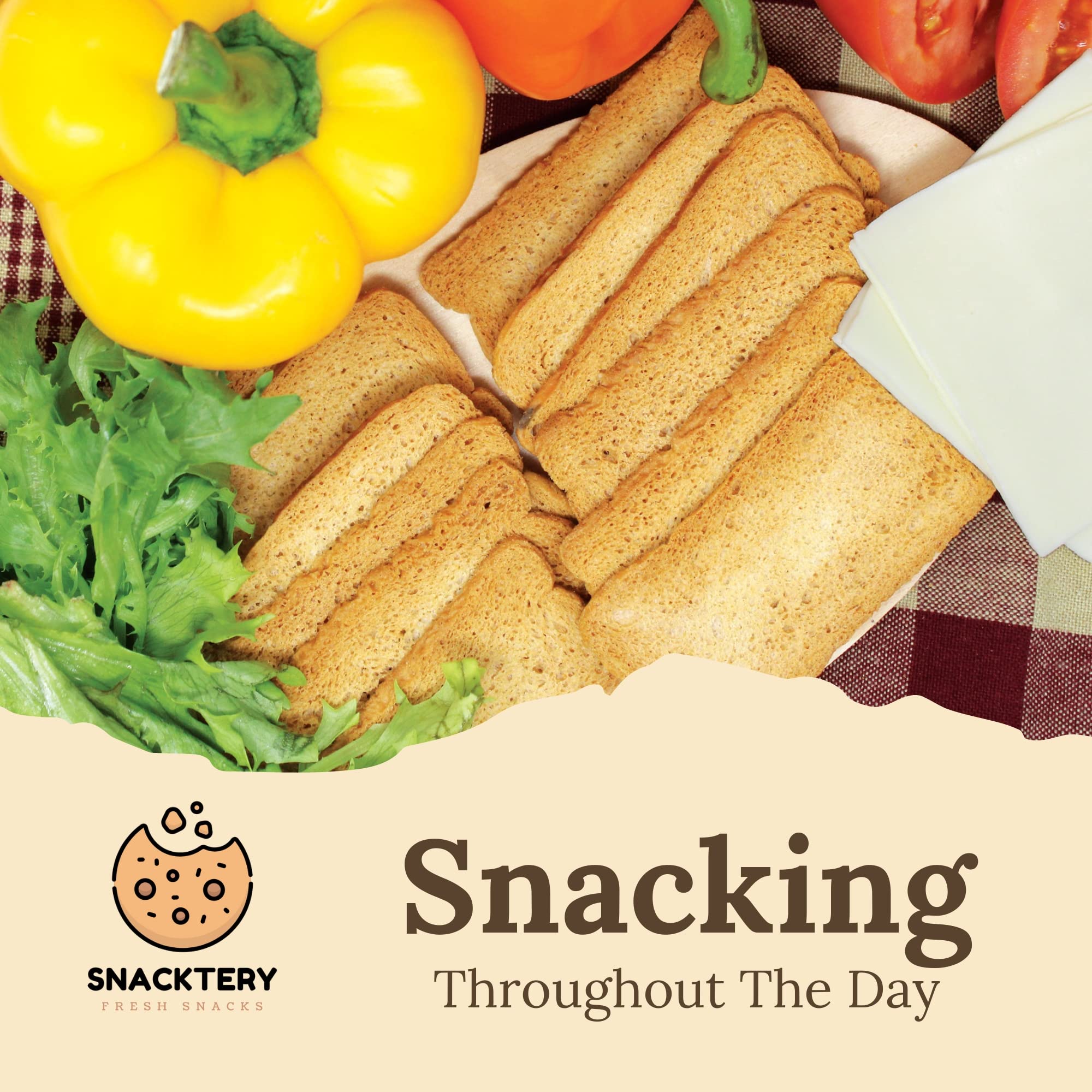 Snacktery Original Melba Toast Crackers - Thin and Crispy Flatbread Crackers - Mini Toasts for Dips, Spreads, Salads - 7 Oz