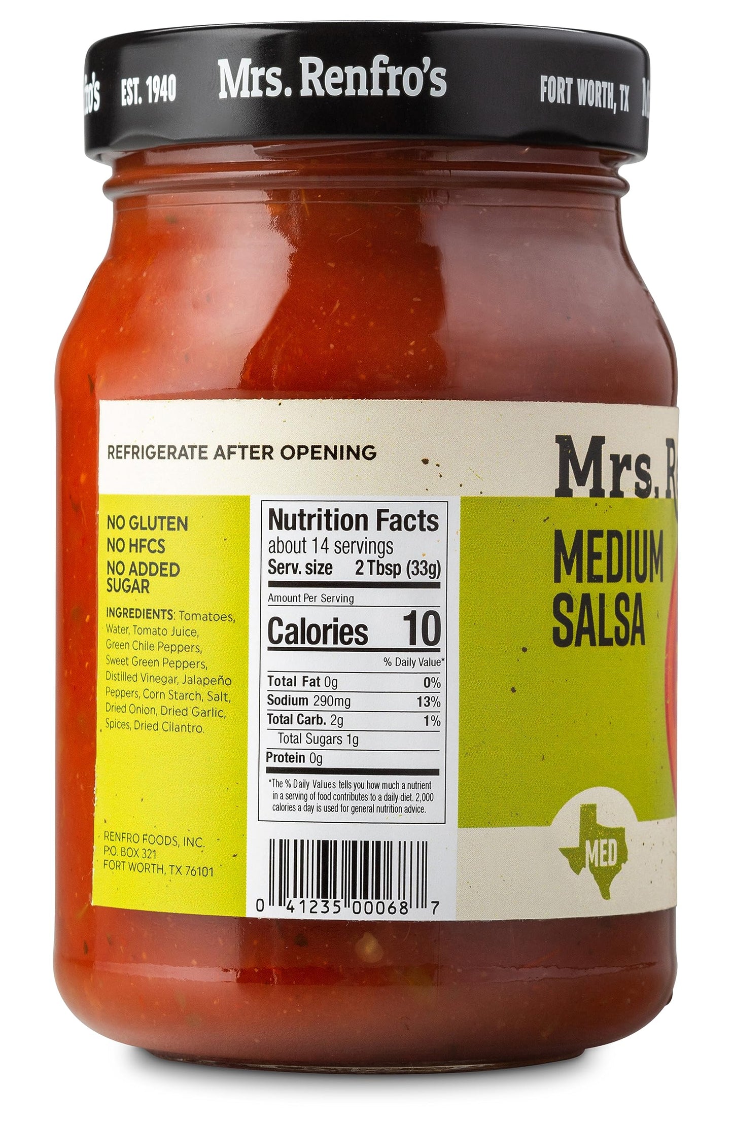 Mrs. Renfro’s Medium Salsa - Gluten Free (16-oz. jars, 2-pack)