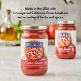 DeLallo Classic Pizzeria-Style Pizza Sauce, 14 Ounce Jar, Made with California Roma Tomatoes, No Artificial Flavors, All Natural, Gluten Free, Low