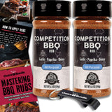 Pit Boss Competition BBQ All Purpose AP Premium Barbecue Mixed Seasoning Spice & Rub 2 pk Choice Bundle (12.6 oz) + Guide & Keychain Bottle Opener (4