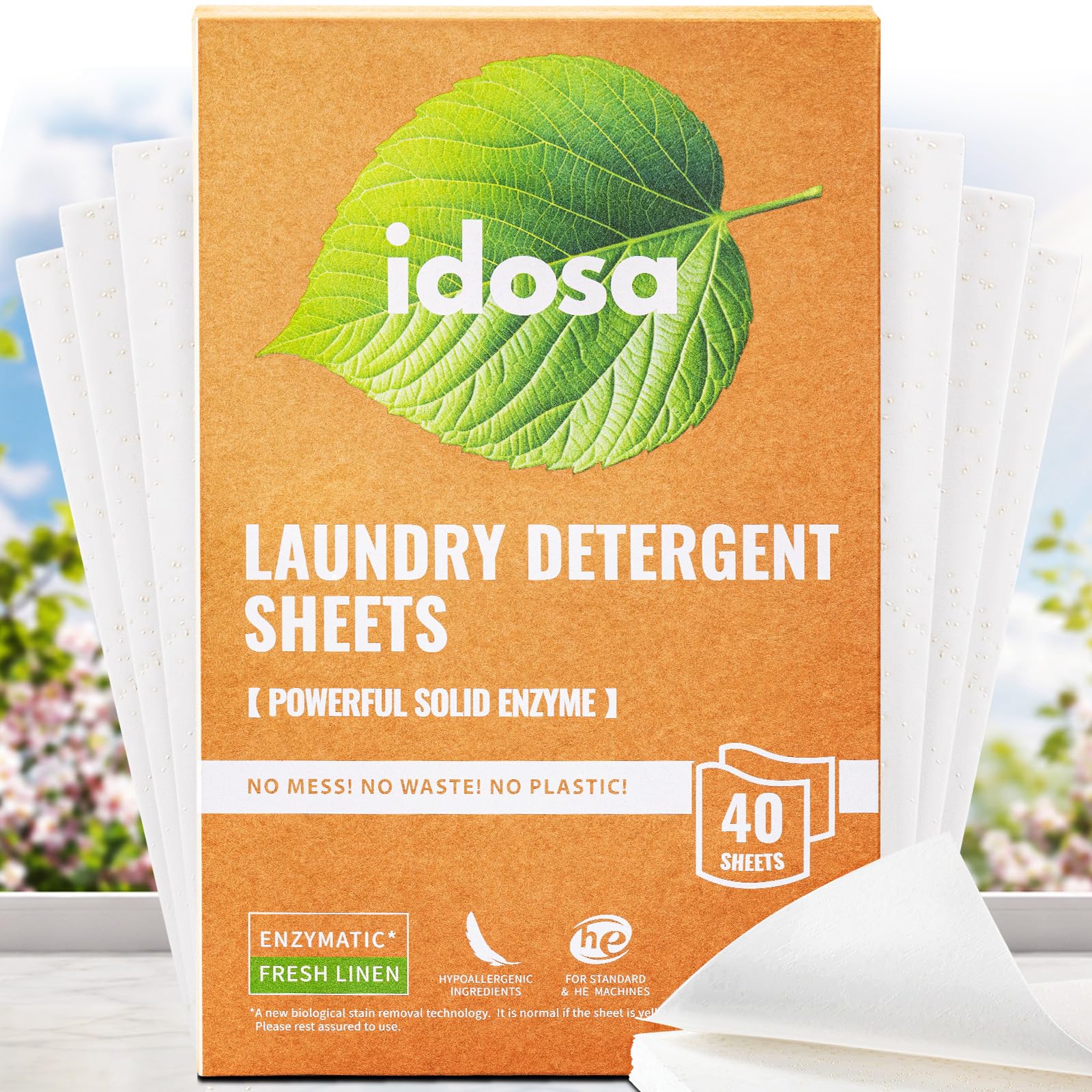 Laundry Detergent Sheets 80 Loads Stain-Fighting Enzymes - Plant Powered Fragrance Microcapsules Eco-Friendly Laundry Soap Sheets - Home or Travel