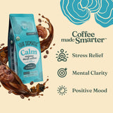 Four Sigmatic Calm Organic Decaf Ground Coffee | Swiss Water Decaf Coffee with Chaga & Reishi Mushroom Extracts | 12oz Bag