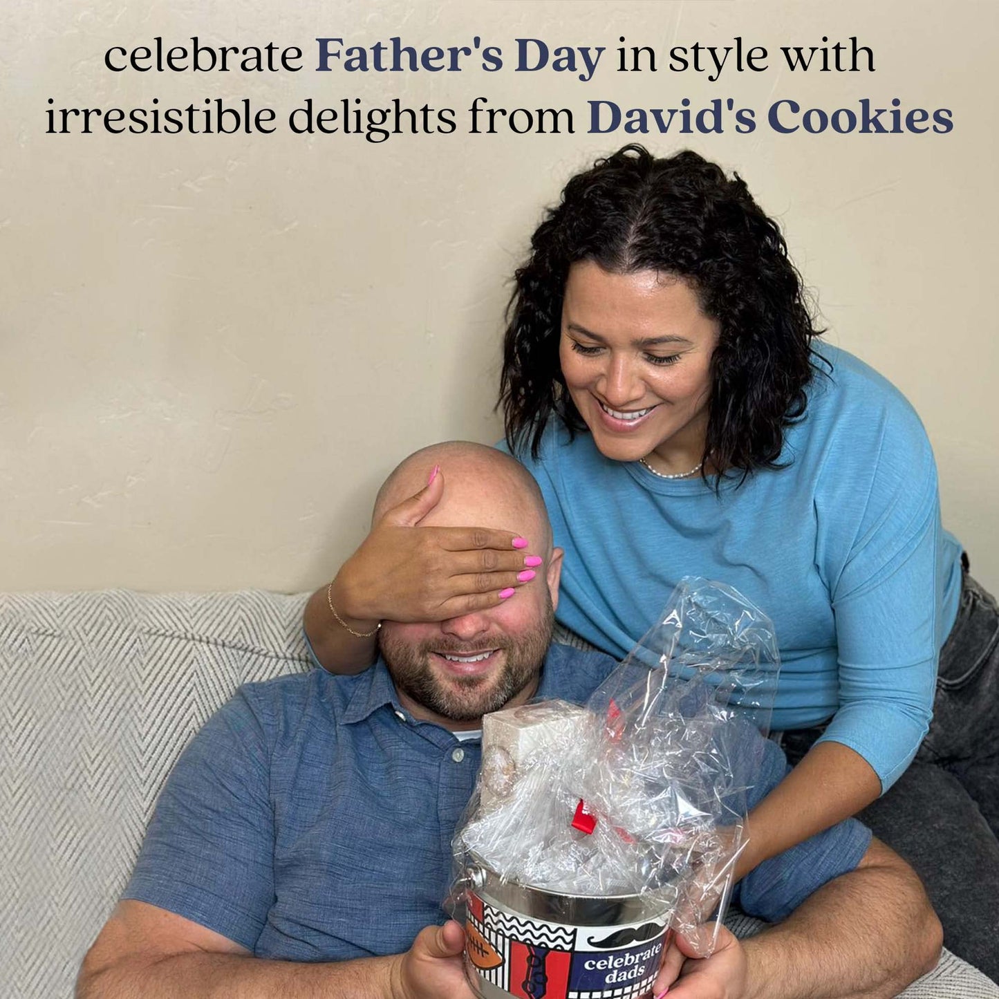 David’s Cookies Father's Day Assorted Cookies Bucket with Thin Crispy Cookies and Butter Pecan Meltaways Gourmet Treats - Delicious Traditional