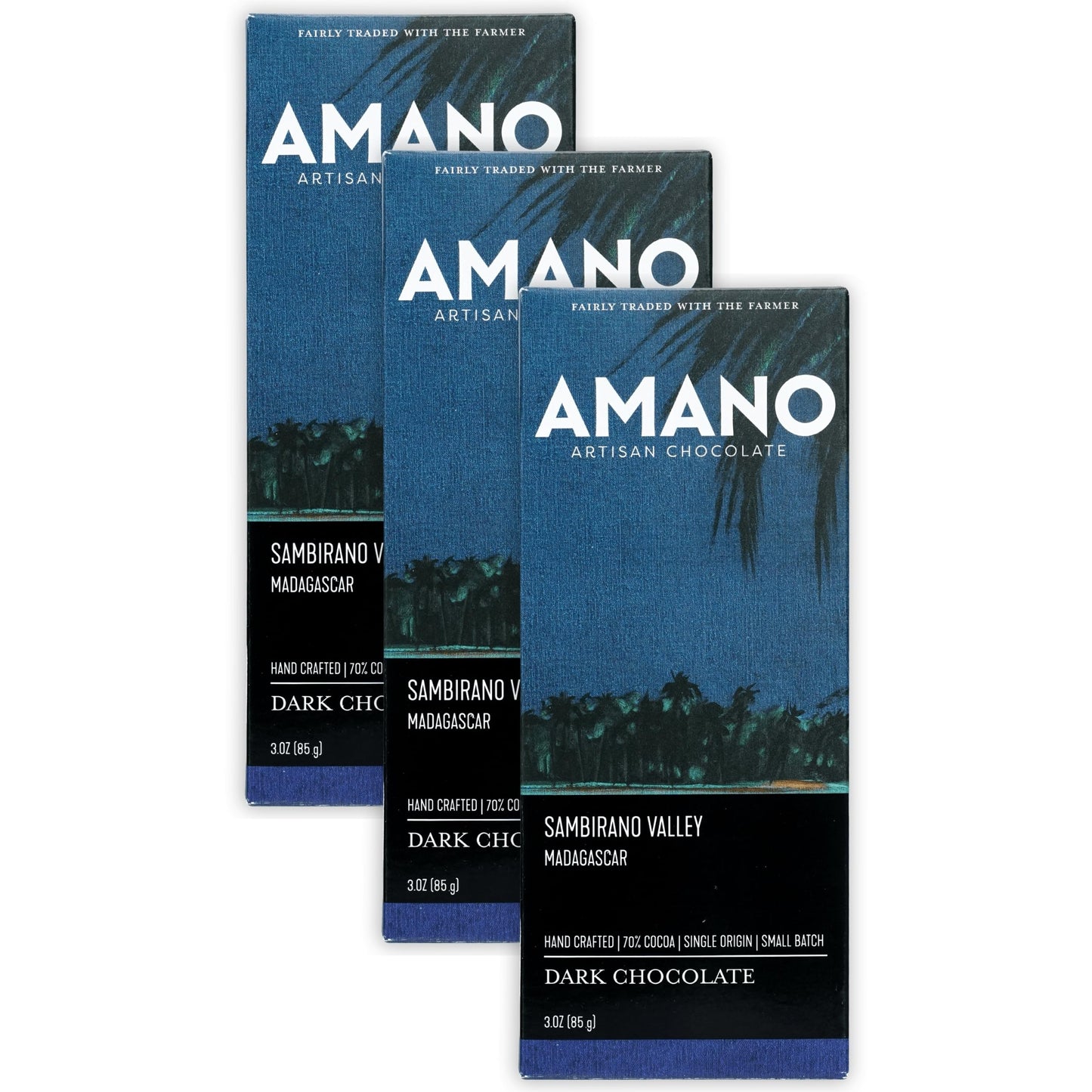 Amano Artisan Chocolate Bundles (3 Pack, Madagascar 70%)