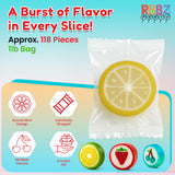 Fruit Slices Candy - Hard Candy Bulk 1 lb Bag of Individually Wrapped Small Candy Fruit Slices (approx. 118 pcs) Hard Candies Assortment - Great