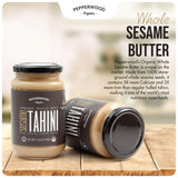 Organic Whole Sesame Tahini Paste - Unhulled & Stone-Ground - Silky Smooth Texture in Hummus, Dips, Dressings - Unsalted, Nut-Free, Kosher, Paleo