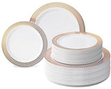 " OCCASIONS " 120 Plates Pack,(60 Guests) Premium Premium Wedding Party Disposable Plastic Plates Set -60 x 10'' Dinner + 60 x 7.5'' Salad/Dessert